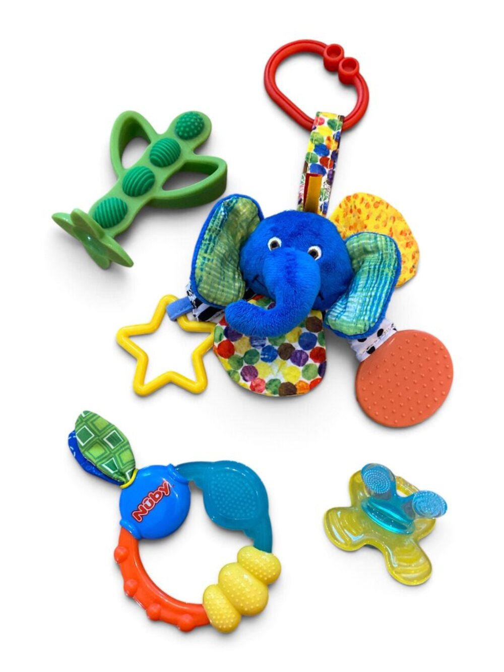 Baby Teether/Toy Lot, Lot of 4 - Nuby, Infantino, and Dr. Browns